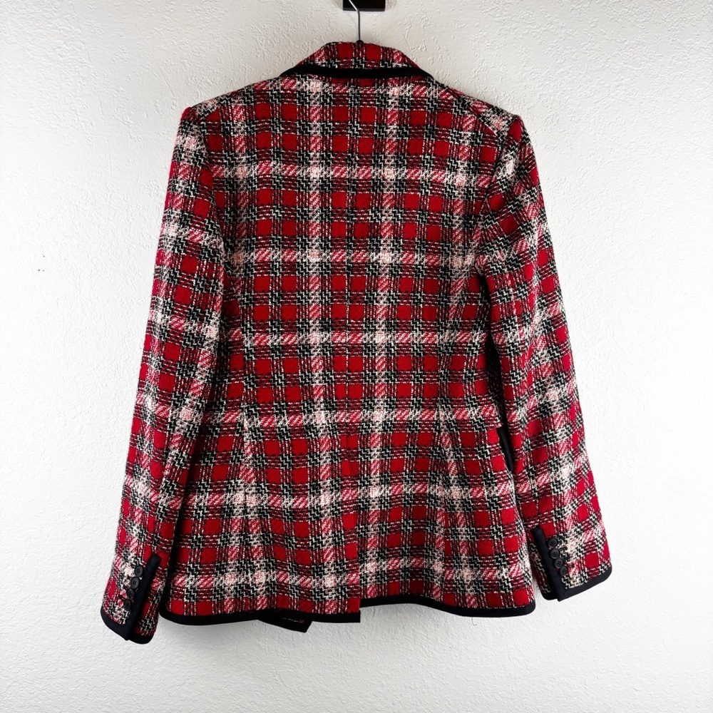 Veronica Beard Harriet Plaid Dickey Blazer Red Business Casual Size 10 - Picture 6 of 6